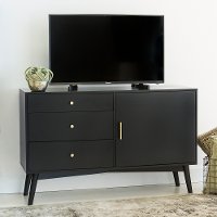 52 Inch Retro Black TV Stand - Angelo