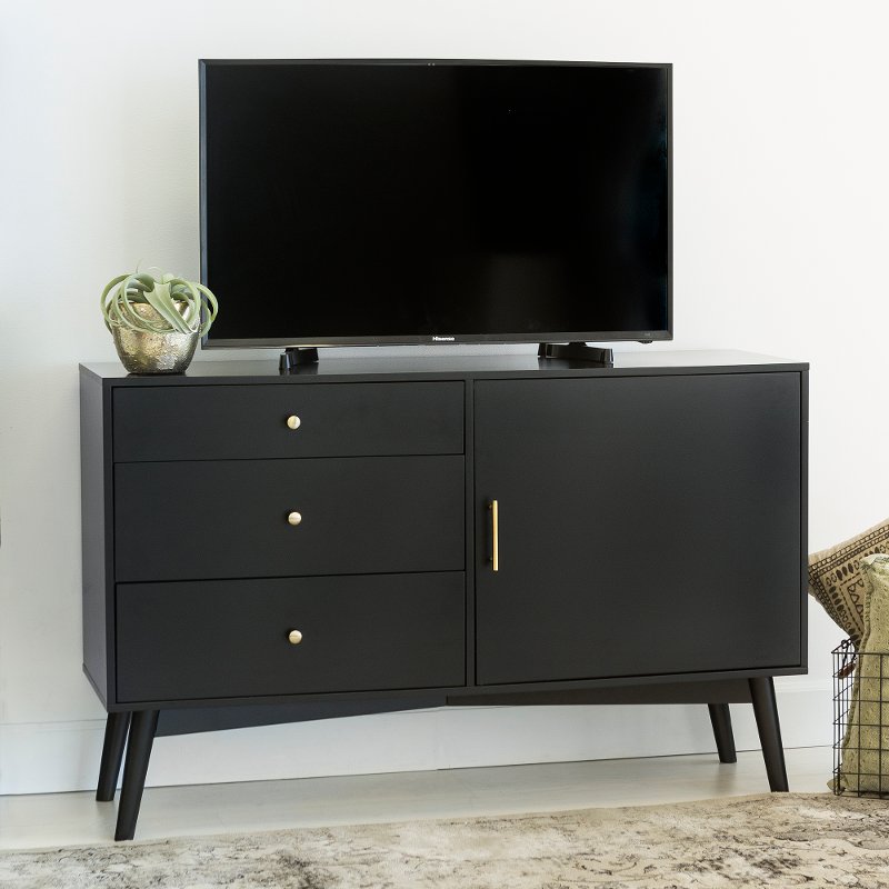 52 Inch Retro Black Tv Stand Angelo Rc Willey Furniture 52 Inch Retro Black Tv Stand Angelo