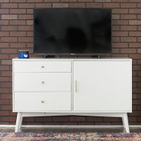 52 Inch Retro White TV Stand - Angelo