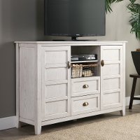 52 Inch Rustic Distressed White TV Stand - Angelo-2