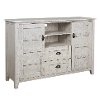 52 Inch Rustic Distressed White TV Stand - Angelo-4
