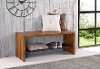 42 Inch Rustic Amber Brown Reclaimed Wood Entry Bench