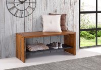 42 Inch Rustic Amber Brown Reclaimed Wood Entry Bench