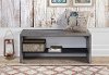 42 Inch Rustic Amber Brown Reclaimed Wood Entry Bench-2
