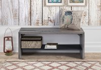 42 Inch Rustic Amber Brown Reclaimed Wood Entry Bench-2