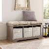 Driftwood Wood Storage Bench