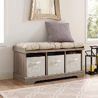 B42STCAG Driftwood Wood Storage Bench