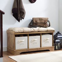 Barnwood Wood Storage Bench