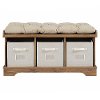Barnwood Wood Storage Bench-3