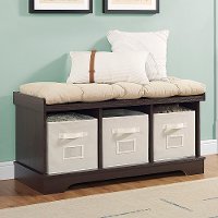 B42STCES Espresso Brown Wood Storage Bench