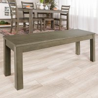Homestead Simple Aged Gray Wood Dining Bench