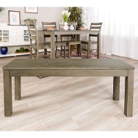 Homestead Simple Aged Gray Wood Dining Bench-2