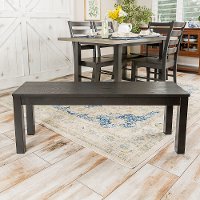 Homestead Simple Black Wood Dining Bench