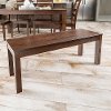 Homestead Simple Walnut Brown Wood Dining Bench-2