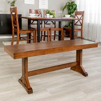 Millwright Antique Brown Wood Dining Bench
