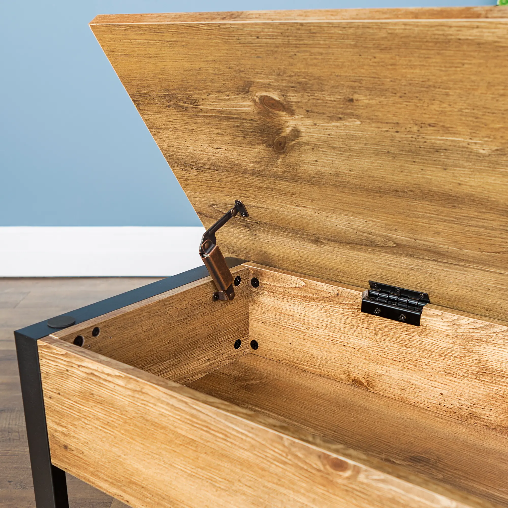 B48PCSBBW Open-Top Barnwood Storage Bench with Shoe Shelf-3