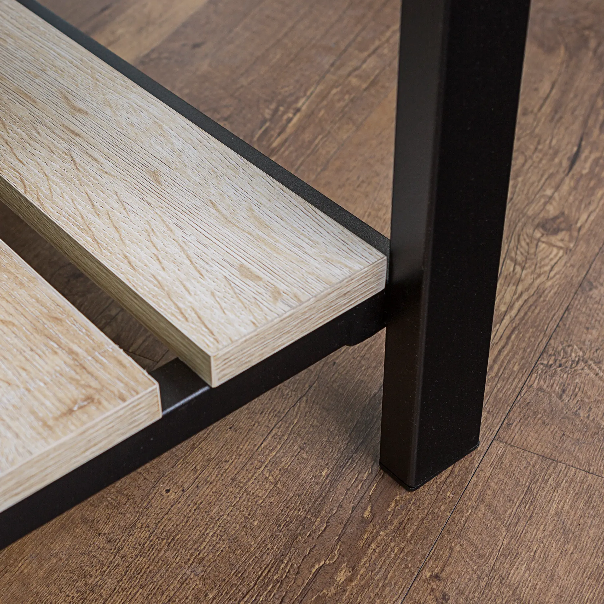 B48PCSBWO Open-Top White Oak Storage Bench with Shoe Shelf-3
