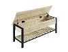 Open-Top White Oak Storage Bench with Shoe Shelf-4