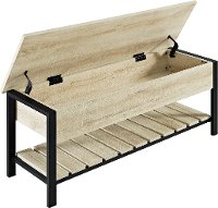 B48PCSBWO Open-Top White Oak Storage Bench with Shoe Shelf-4