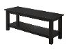 Country Style Black Entry Bench with Slatted Shelf -3