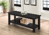 Country Style Black Entry Bench with Slatted Shelf