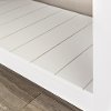 Country Style White Entry Bench with Slatted Shelf -4
