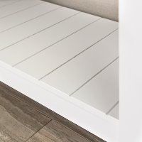 Country Style White Entry Bench with Slatted Shelf -4