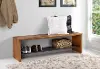 B58ALPAM 58 Inch Rustic Amber Brown Reclaimed Wood Entry Bench - Walker Edison