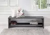 B58ALPGY 58 Inch Rustic Gray Reclaimed Wood Entry Bench - Walker Edison