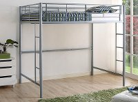 Contemporary Silver Full Size Loft Bed - Sunrise