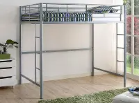 BDOLSL Contemporary Silver Full Size Loft Bed - Sunrise