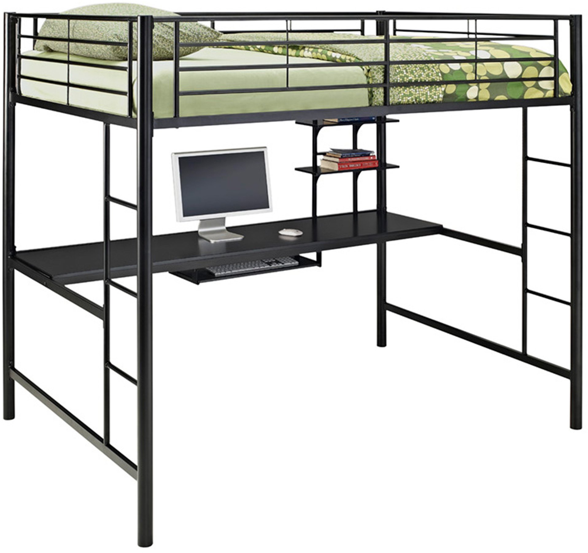 BDOZBL Contemporary Black Full Loft Bed with Workstation - Sunrise -1
