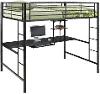BDOZBL Contemporary Black Full Loft Bed with Workstation - Walker Edison