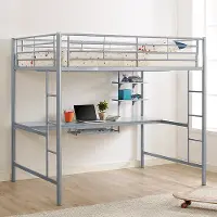 BDOZSL Contemporary Silver Full Loft Bed with Workstation - Sunrise