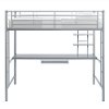 Contemporary Silver Full Loft Bed with Workstation - Sunrise -3