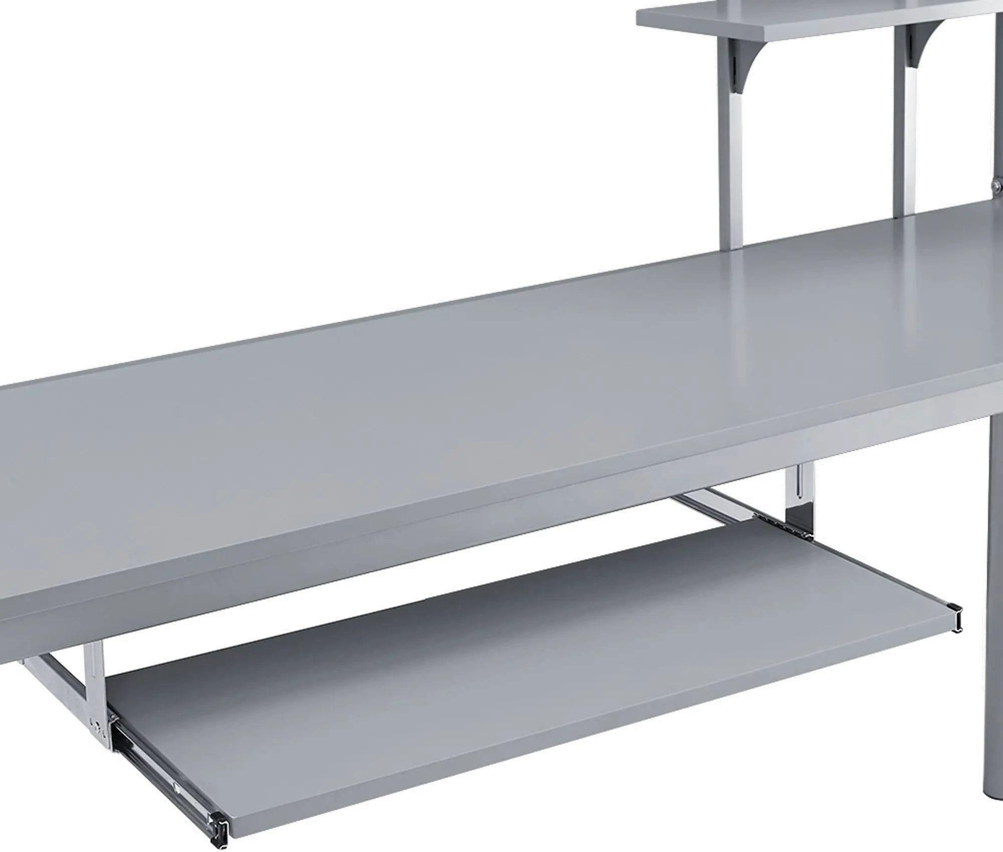 BDOZSL Contemporary Silver Full Loft Bed with Workstation - Sunrise -4
