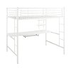 Contemporary White Full Loft Bed with Workstation - Sunrise -2