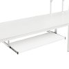 Contemporary White Full Loft Bed with Workstation - Sunrise -3