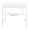 Contemporary White Full Loft Bed with Workstation - Sunrise -4