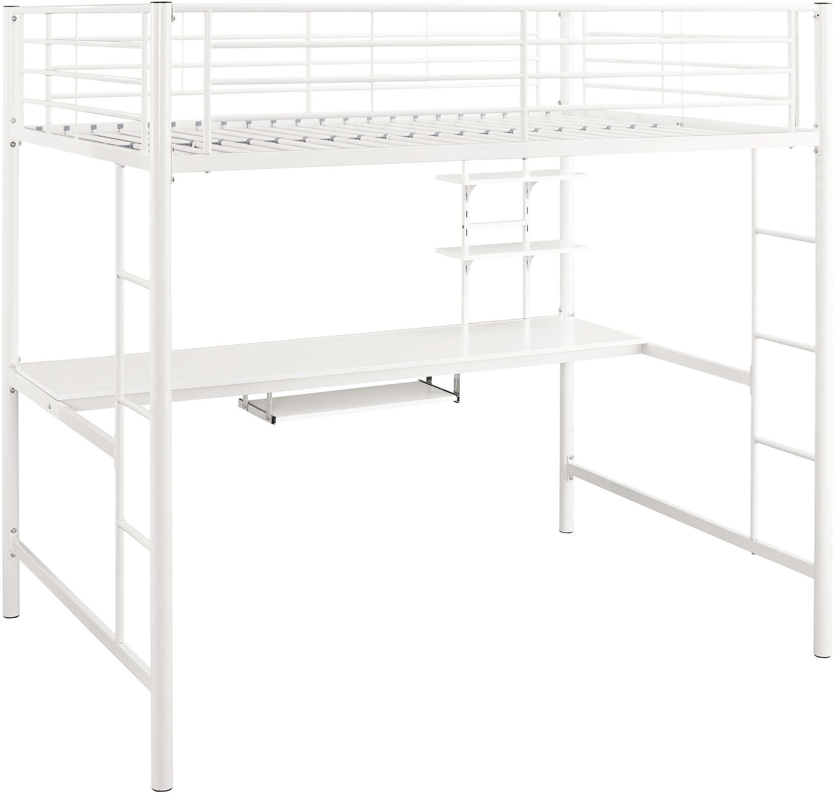 BDOZWH Contemporary White Full Loft Bed with Workstation - Sunrise-2