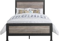Rustic Industrial Gray Wash Queen Bed - Rustic Home-2