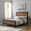 Rustic Industrial Oak Queen Bed - Rustic Home