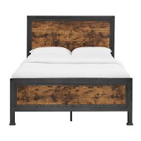 Rustic Industrial Brown Queen Bed - Rustic Home-2