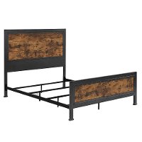 Rustic Industrial Brown Queen Bed - Rustic Home-4