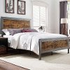 Rustic Industrial Brown Queen Size Bed - Rustic Home-1