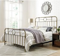 Modern Vintage Bronze Queen Metal Bed - Antiqua