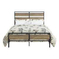 Rustic Industrial Oak Queen Bed - Arcadia -2