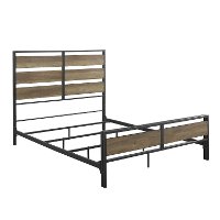 Rustic Industrial Oak Queen Bed - Arcadia -4