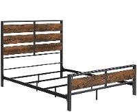 BQSLRW Rustic Industrial Brown Queen Bed - Arcadia -2