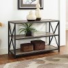 Driftwood X-Frame Metal and Wood Media Bookcase